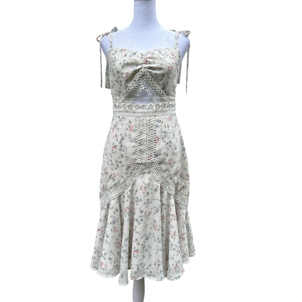 Two Sisters Floral Lace Midi Dress